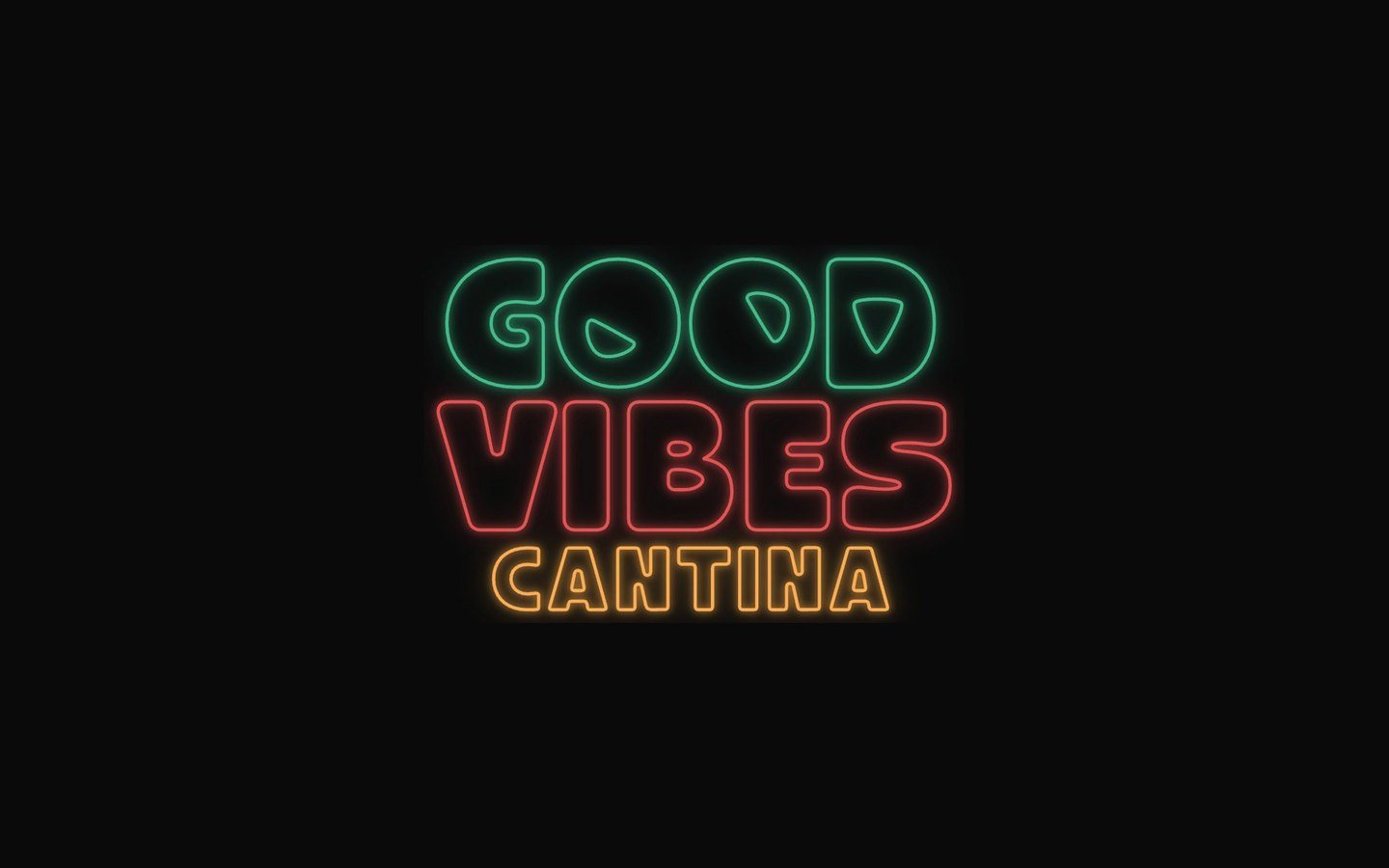 The wordmark in neon on black, at 2 AM