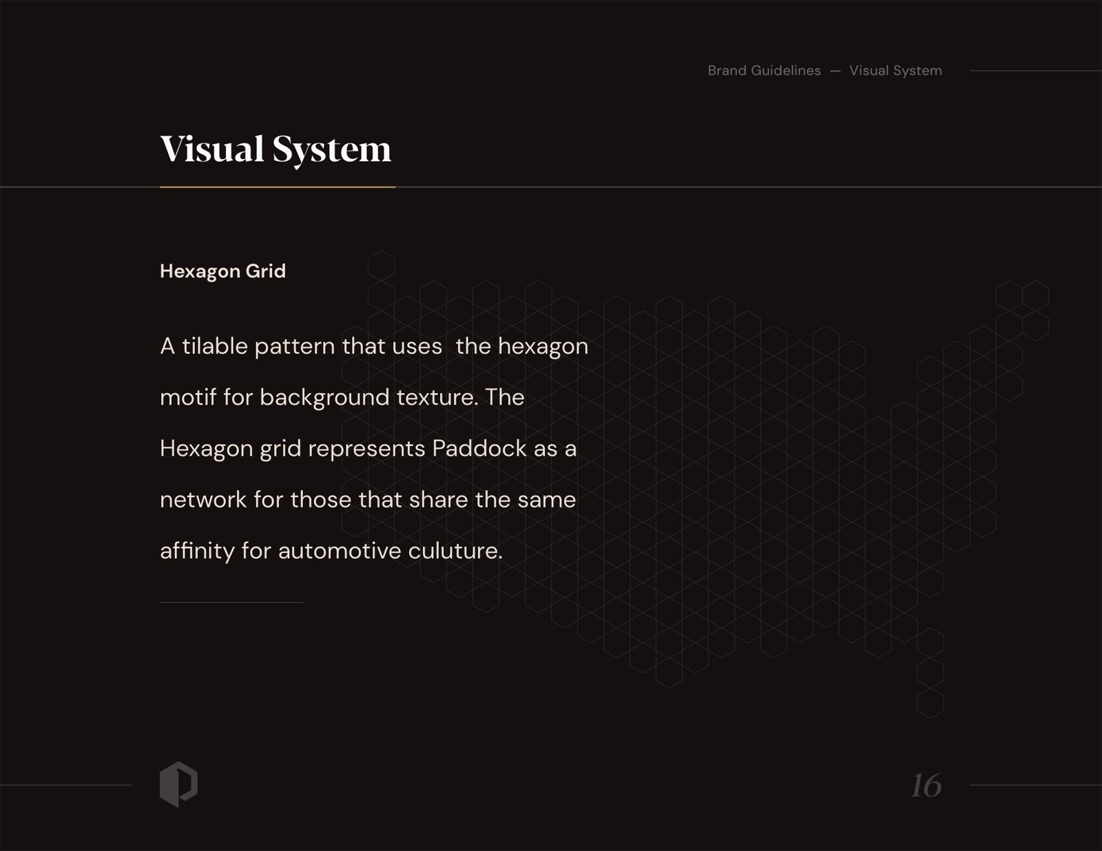 A guidelines spread: the hexagon grid as a background pattern
